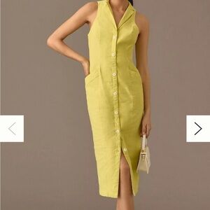 Anthropologie Lime Sleeveless Midi Dress